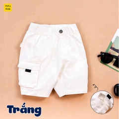 Quần short kaki túi hộp cho bé phong cách hàn quốc, chất vải Kaki thun co giãn mềm mát cho bé mặc đi học đi chơi
