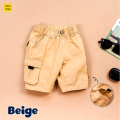 Quần short kaki túi hộp cho bé phong cách hàn quốc, chất vải Kaki thun co giãn mềm mát cho bé mặc đi học đi chơi