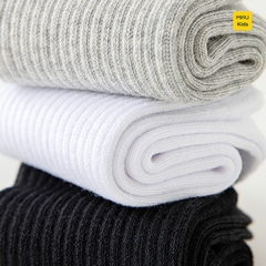 Vớ Tất cotton màu trắng trẻ em, co giãn thoáng khí cho bé mang đi học đi chơi