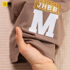 Bộ ba lỗ bé trai thể thao in chữ M dễ thương cá tính, chất thun cotton mềm mát mịn cho bé mặc đi học đi chơi