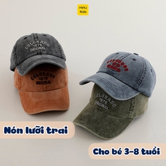 Mũ lưỡi trai thêu chữ thời trang đáng yêu cá tính dễ thương, chất vải wash mềm mại cho bé từ 3-8 tuổi đi học đi chơi
