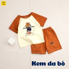 Bộ đồ bé trai in hình chú chó phong cách thể thao cá tính, chất thun cotton mềm mát mịn cho bé mặc nhà đi học đi chơi