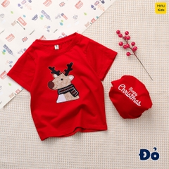 Áo thun Noel cho bé hình chú Tuần Lộc thật đáng yêu chất thun cotton thoáng mát mềm mịn cho bé chơi giáng sinh