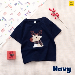 Áo thun Noel cho bé hình chú Tuần Lộc thật đáng yêu chất thun cotton thoáng mát mềm mịn cho bé chơi giáng sinh
