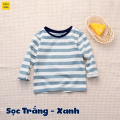 Áo thun dài tay bé trai hoạ tiết Sọc nhiều màu dễ thương chất thun cotton thoáng mát mềm mịn cho bé mặc đi học đi chơi