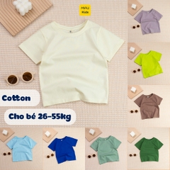 Áo thun Cotton trơn cao cấp cho bé trai size đại thấm hút thoáng mát MiauKids