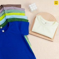 Áo thun Cotton trơn cao cấp cho bé trai size đại thấm hút thoáng mát MiauKids