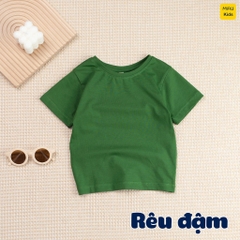 Áo thun Cotton trơn cao cấp cho bé trai size đại thấm hút thoáng mát MiauKids