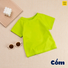 Áo thun Cotton trơn cao cấp cho bé trai size đại thấm hút thoáng mát MiauKids