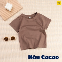 Áo thun Cotton trơn cao cấp cho bé trai size đại thấm hút thoáng mát MiauKids