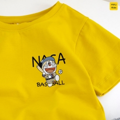 Bộ Đồ Bé Trai Cotton In Doraemon NASA Baseball - Set Đồ Cộc Tay Mùa Hè