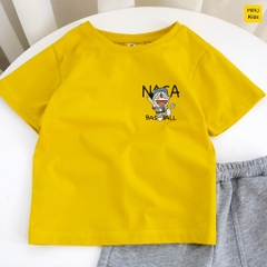 Bộ Đồ Bé Trai Cotton In Doraemon NASA Baseball - Set Đồ Cộc Tay Mùa Hè