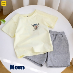 Bộ Đồ Bé Trai Cotton In Doraemon NASA Baseball - Set Đồ Cộc Tay Mùa Hè