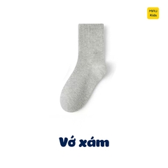 Vớ Tất cotton màu trắng trẻ em, co giãn thoáng khí cho bé mang đi học đi chơi