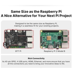 Bigtreetech BTT Pi V1.2 Quad Core Cortex-A53 2.4G WiFi 40Pin GPIO VS Raspberry Pi 3B Cam Pi Cho Klipper Máy In 3D DIY