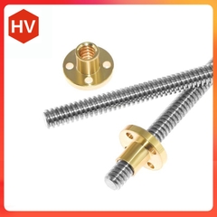 Vitme T8 bước 2mm thanh ren chuyển động tịnh tiến 200 250 300 350 400 450 500 mm
