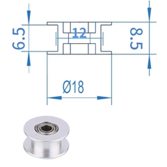 Puly ròng rọc GT2 trơn và có răng trục 3mm và 5mm cho đai 6mm và 9mm 10mm
