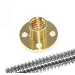 Đai ốc vitme bước 2mm chất liệu đồng, POM bền bỉ, chống rơ và chống ồn.