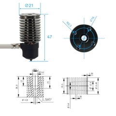 Cụn đầu nóng đùn nhựa và tản nhiệt cho máy in 3D