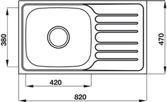 Chậu inox Hafele HS19-SSD1R60 / 1 Hộc rửa, có bàn chờ, Mã số 567.23.093