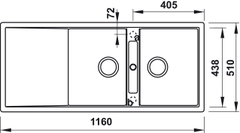 Chậu đá Hafele HS20-GKD2S80 / Màu đen, Mã số: 570.33.330