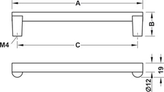 Tay Nắm Tủ Mạ Niken Mờ Hafele 106.69.110