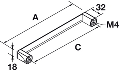 Tay Nắm Tủ 148mm Hafele 106.69.205