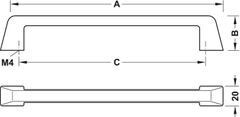 Tay Nắm Tủ 227mm Hafele 106.69.667