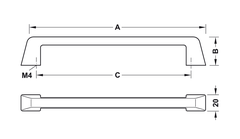 Tay Nắm Tủ 355mm H1375 Hafele 106.69.668