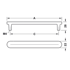 Tay Nắm Tủ 182mm H2110 Hafele 106.70.091