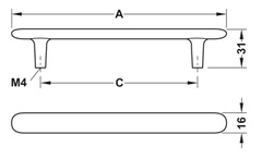 Tay Nắm Tủ Trắng Mờ Hafele 106.70.103