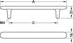 Tay Nắm Tủ Mạ Niken Mờ Hafele 106.70.107