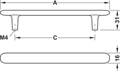 Tay Nắm Tủ Mạ Vàng Mờ Hafele 106.70.109