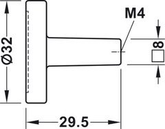 Tay Nắm Tủ Đen Mờ Hafele 106.70.180