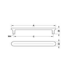 Tay Nắm Tủ 214mm H2110 Hafele 106.70.200