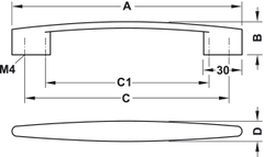 Tay Nắm Tủ 180mm H1345 Hafele 110.34.636