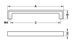 Tay Nắm Tủ 178mm H1386 Hafele 110.34.666