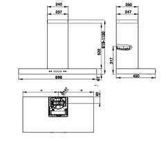 Máy hút mùi áp tường Hafele HH-WI90B / Kiểu chữ T, Ngang 90cm, mã số 539.81.175