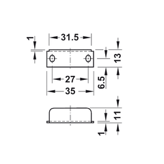 Khóa Vuông Econo Cửa Dày 22mm Hafele 232.01.220