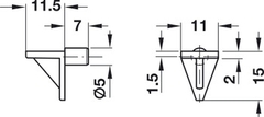 Bas Đỡ Kệ Loại Lắp Nhấn Hafele 283.63.117