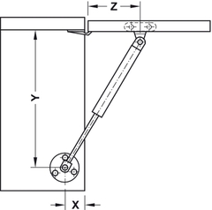 Pittong Đẩy Cánh Tủ 60N Hafele 373.82.906