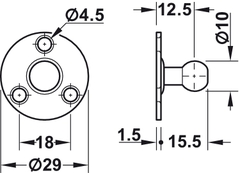 Pittong Đẩy Cánh Tủ 60N Hafele 373.82.906