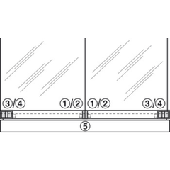 Bộ Phụ Kiện Cửa Trượt Tủ Kính Hafele 415.13.104