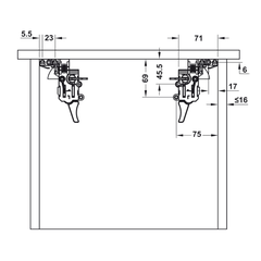 Ray Âm Nhấm Mở 450mm Hafele 433.32.174
