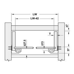 Ray Âm Nhấm Mở 450mm Hafele 433.32.174