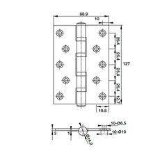 Bản Lề Lá 2 Vòng Bi Hafele 489.05.023