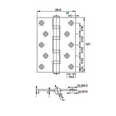 Bản Lề Lá 2 Vòng Bi Hafele 489.05.024