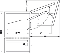 Tay Nâng Free Fold Short Hafele 493.05.730