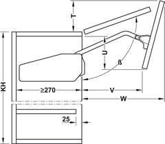 Tay Nâng Free Fold Short G4fs Nắp Xám Hafele 493.05.736