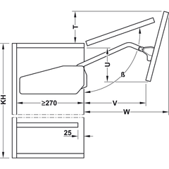 Tay Nâng Free Fold Short Hafele 493.05.738
